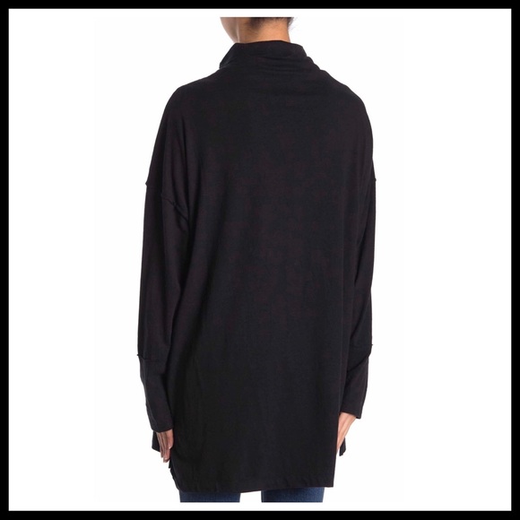 FREE PEOPLE BOHO BLACK FLOWY TUNIC TEE TOP A2C - Picture 7 of 14